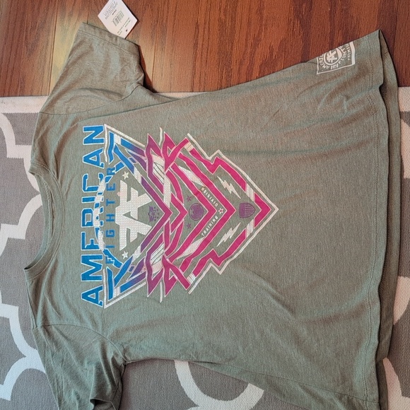 American Fighter Tops - American Fighter Grey Tshirt with back and front print in Large NWT